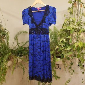 🍒 Vintage 90s Silk Betsey Johnson Pterodactyl Dress 🦕